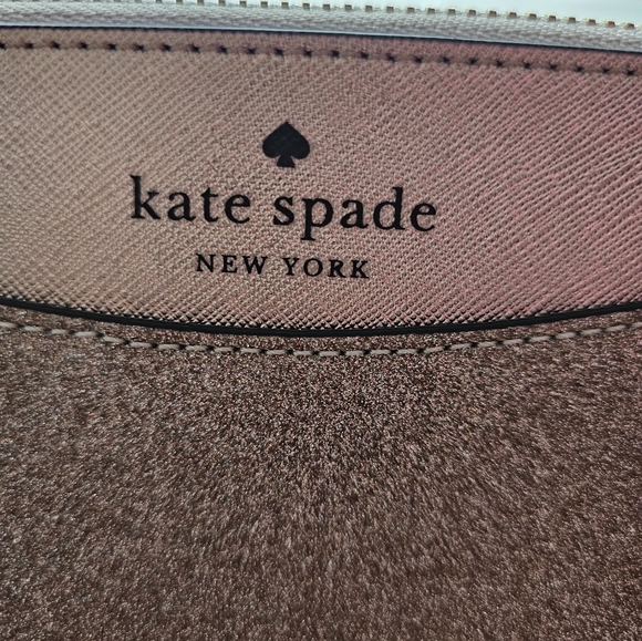 KATE SPADE Large Tote Shoulder Bag Rose Gold Shimmy Glitter NWT - Picture 4 of 15